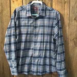 UNTUCKit Navy blue and grey flannel